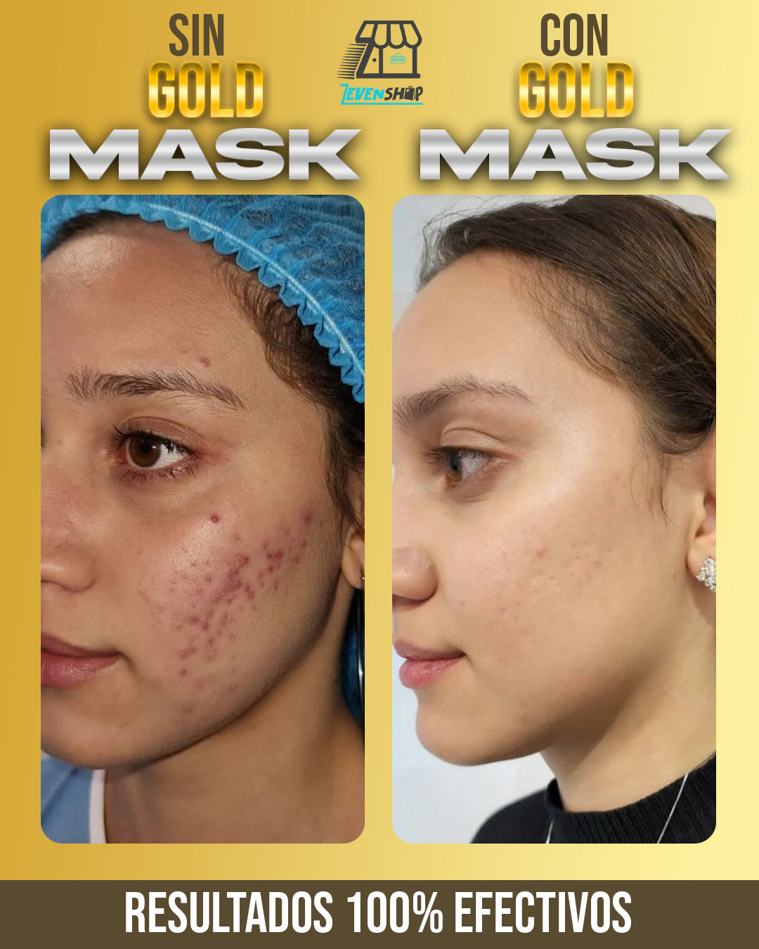 Mascarilla dorada de veneno de serpiente y retinol